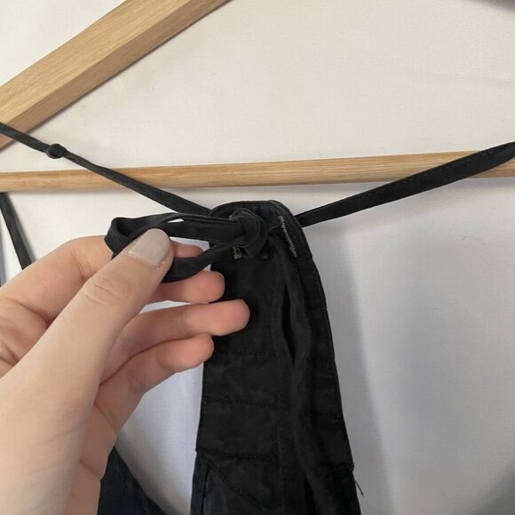 Athleta Black Sleeveless Dress M pockets drawstring waist casual atheltic dress - Picture 6 of 8